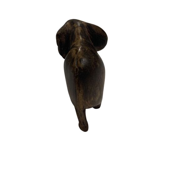 Set of 2 Hand Carved Wood Elephant Figurines Dark Wood Light Wood PLEASE READ - Picture 4 of 14